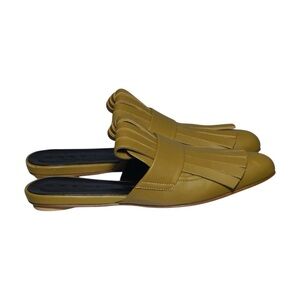 Marni Olive Green Fringe Mules